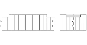 Profil: Doppelte Nut und rückseitiger Falz